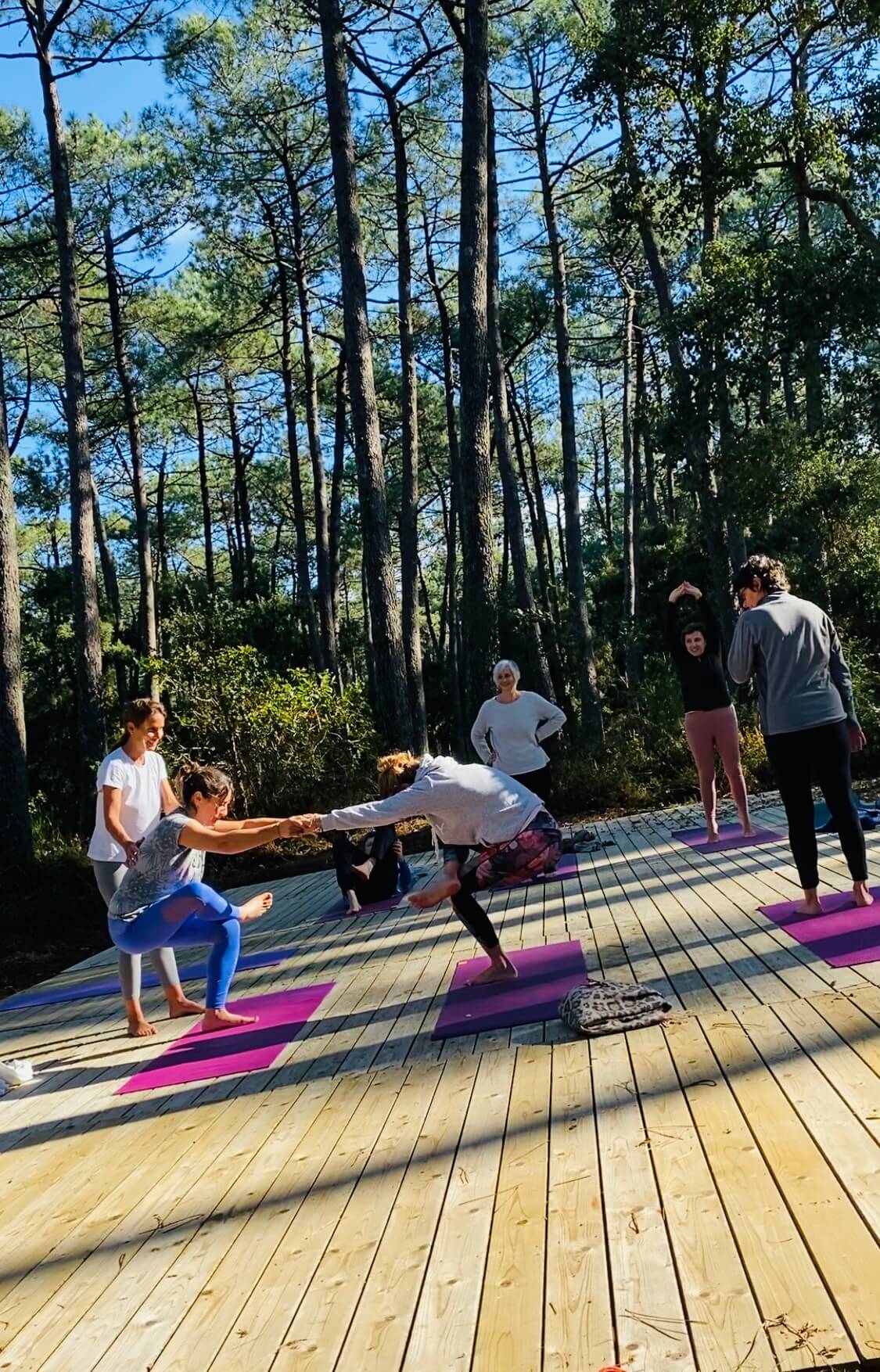 Equipe yoga au Green Resort Ondres